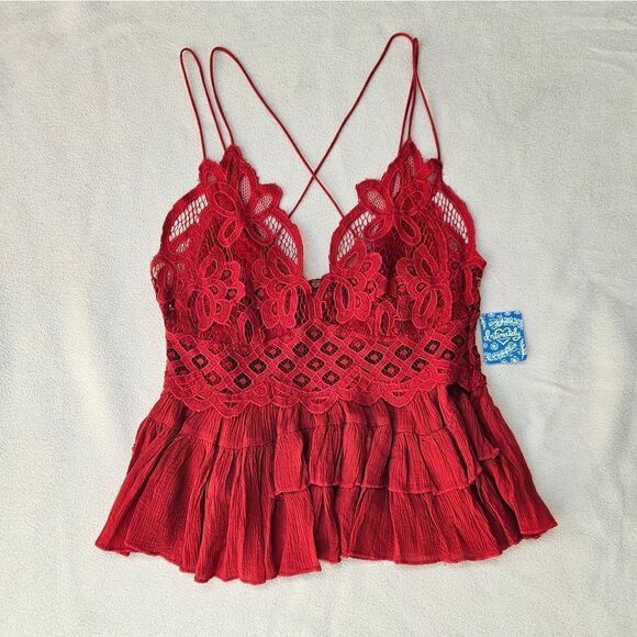 Free People Adella Cami Red Top - Picture 2 of 11